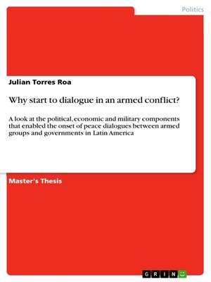cover image of Why start to dialogue in an armed conflict?